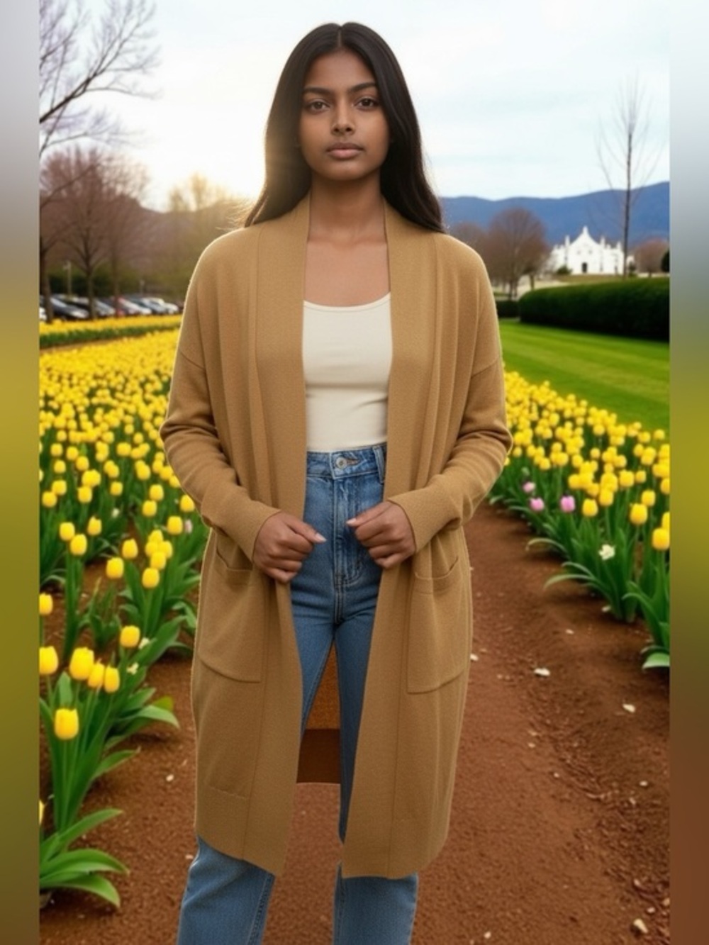 Premise Mustard Open Cardigan